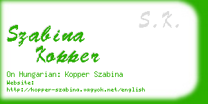 szabina kopper business card